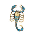 Weiman Antique Gold Plated Blue Rhinestones Crystal Scorpion Pins Brooches for Weddings Engagements for Children Made of Alloy