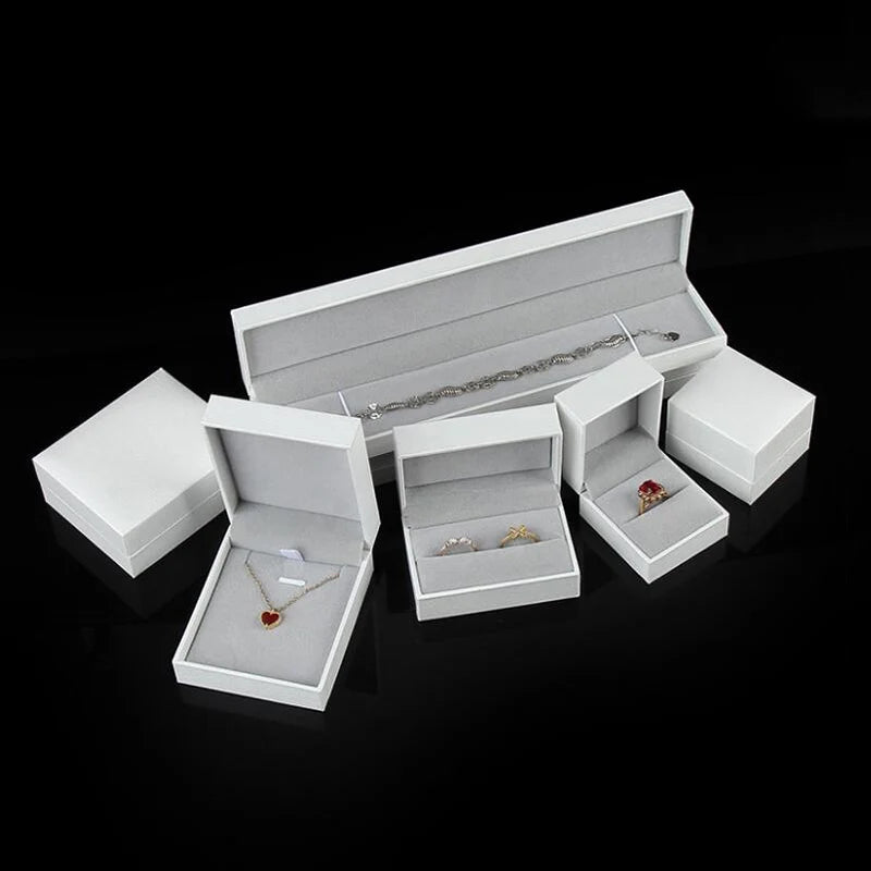 RINNTIN JB04 Luxury Women Custom Jewelry Packing Premium Velvet Paper Jewelry Box