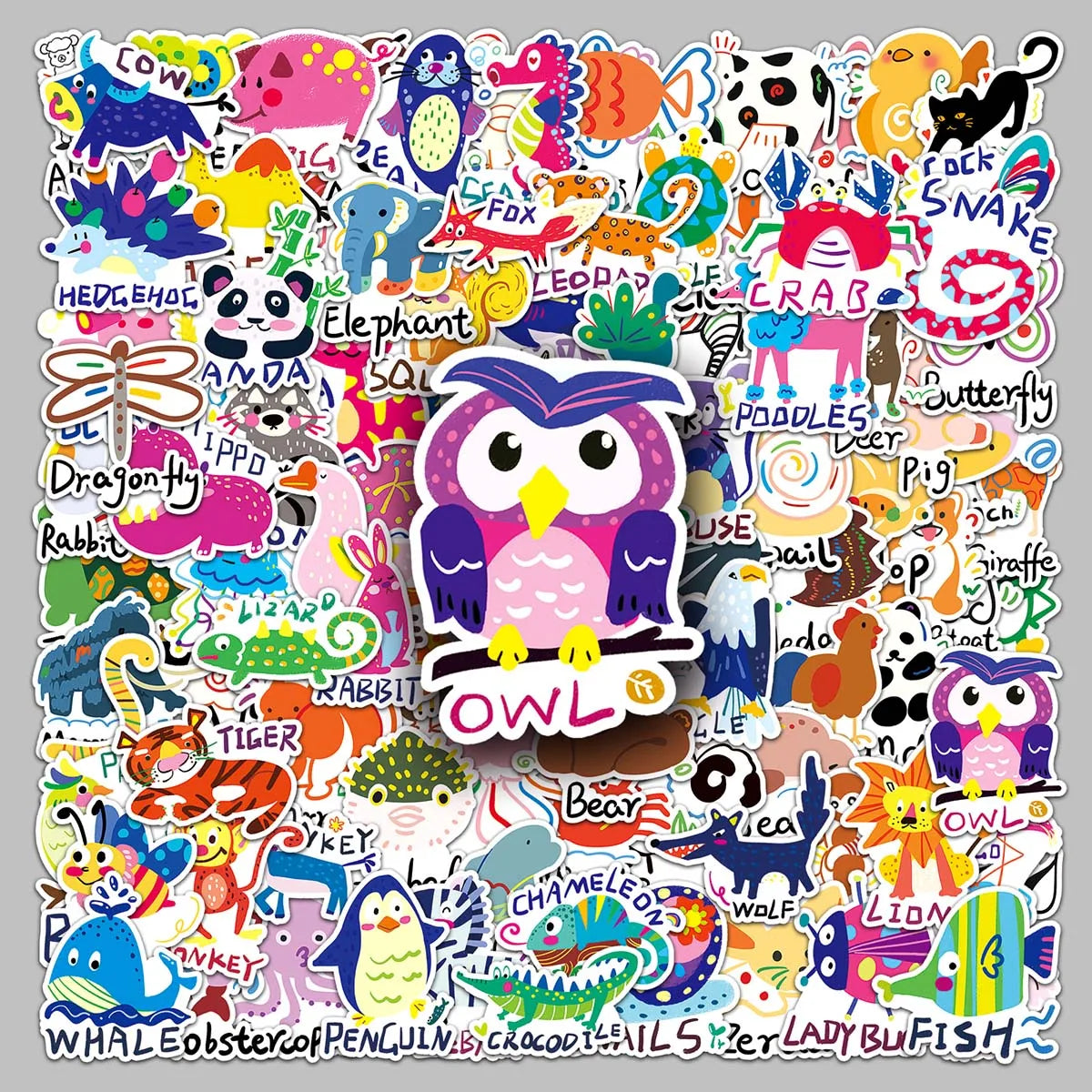 100PCS Factory Direct Sales Toy Car Stickers Kawaii All Custom Original Animal(AB) Stickers