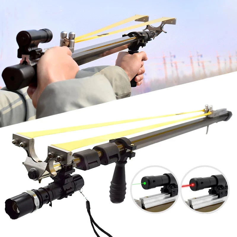 Professional Slingshot Hunting Red/green Laser Precision Shooting Target Slingshot with Strong Rubber Band Slingshot Accessories MegaBDM