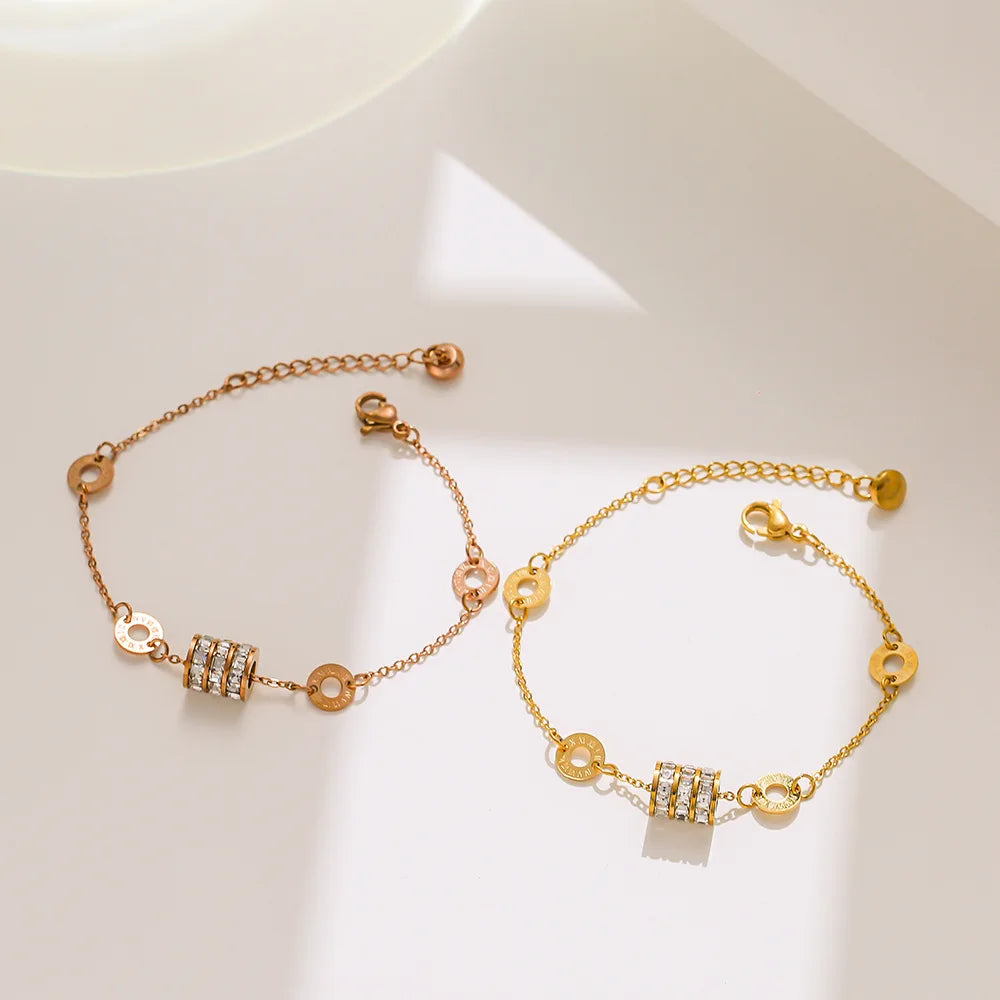 New Bracelet Titanium Steel Sticky Diamond Transfer Bead Jewelry
