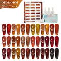 Vendeeni OEM/ODM Professional Supplies Design Diamond Spar Cat Eye Gel Polish Set Amber Reflective Cat Eye Gel Nail Polish