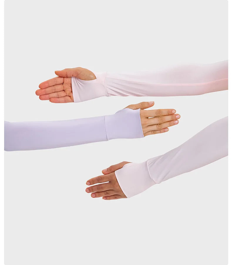 SHINBENE Custom Logo UPF50+ Women UV Protection Arm Cooling Sleeves Ice Silk Cycling Outdoor Arm Cover