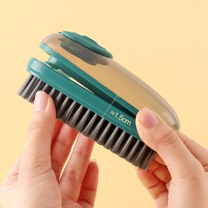 New Arrival Liquid Cleaning Brush Press Spray Liquid Soap Dispensing Pot Hand Basin 2 in 1 Automatic Liquid Adding Laundry Brush