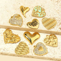Beimai OEM Charms For Jewelry Making Luxury Diamond Heart Waterproof Stainless Steel DIY Pendant Jewelry Accessories