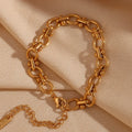 Hand Made Chain Bracelet Femme Gold Plated Jewelry Waterproof Stainless Steel Jewelry
