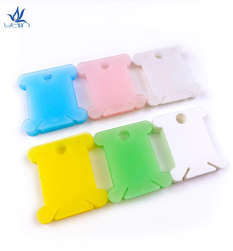 Portable Plastic Colorful Floss Bobbins 200pcs/Bag Sewing Accessory for Cross Stitch Embroidery Cotton Thread Craft DIY Storage
