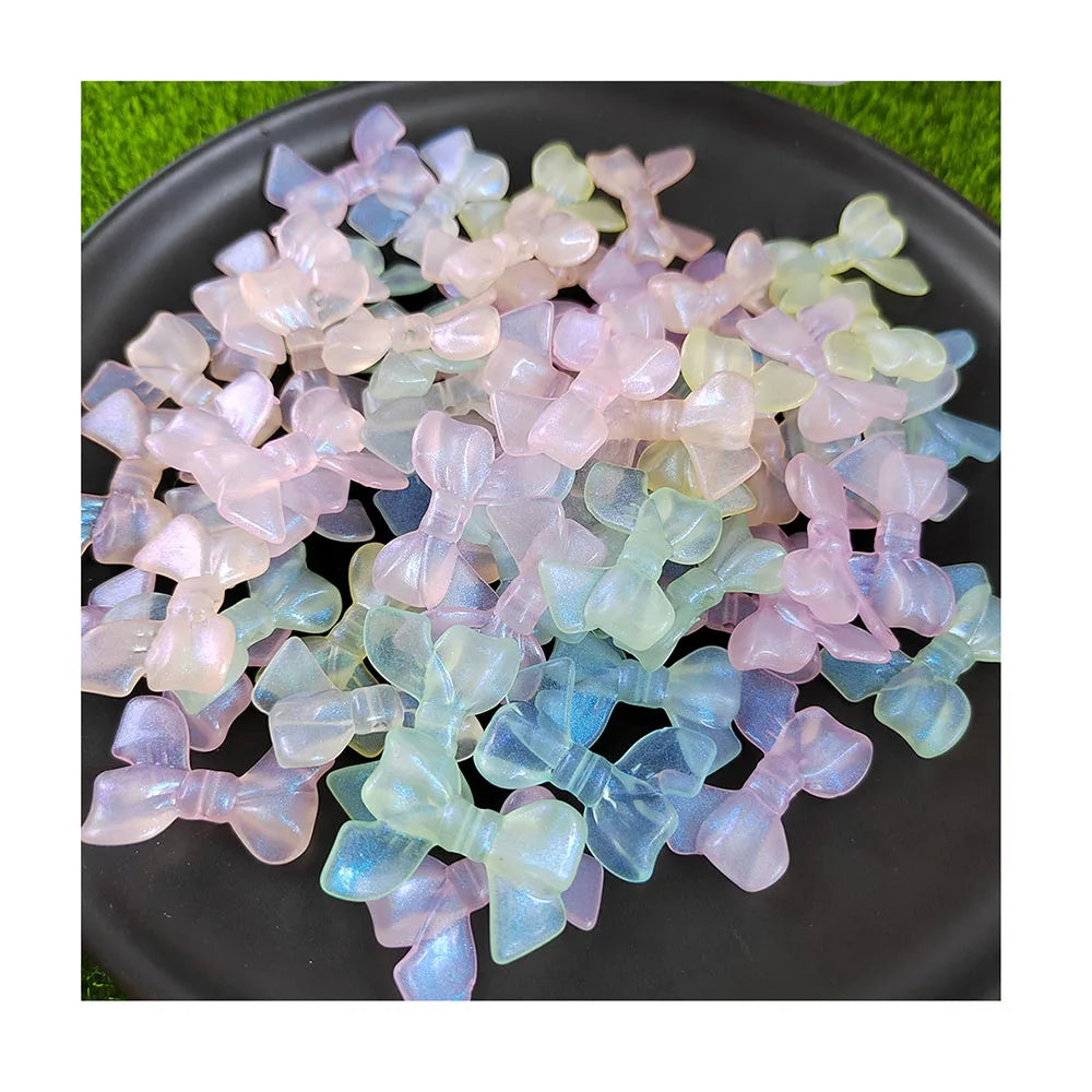 Acrylic Spacer Heart Rabbit Bear Beads Jelly Color Lovely Charms DIY Jewelry Making Handcraft Necklace Braid Accessory