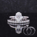 Starsgem Custom Jewelry Oval Cut 2CT Lab Grown Diamond 14K Solid White Gold Engagement and Wedding Ring Set for Womens Girls