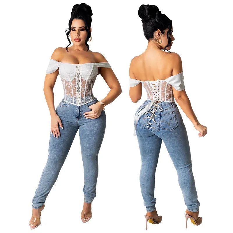 Ladies Jean Pants Hot Style Trousers Women Jeans New Stretch Hollow Out Skinny Jeans Women