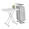 White Portable L-Shaped Foldable Gaming Computer Desk Internet Cafe Glass Stand with Wall for Home Use for Outdoor Application
