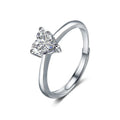 Wholesale Adjustable 925 Sterling Silver Moissanite Heart Ring for Women Jewelry Product