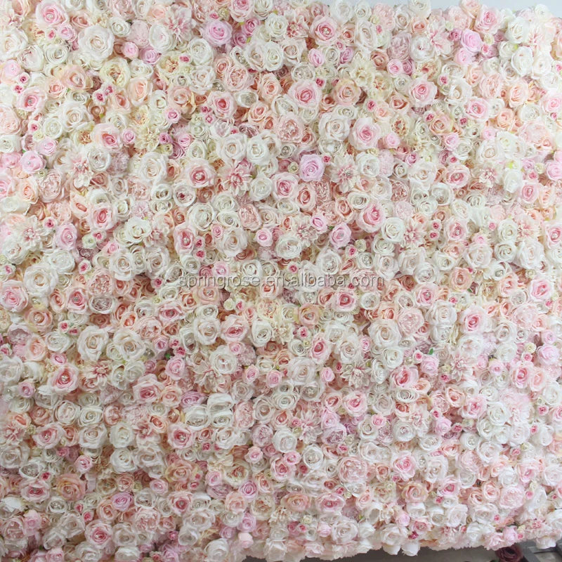 SPR Ivory Green Peony Wedding Rose Hydrangea Flower Wall Mat for Party Event Stage Backdrop Decorative Flore Factory Wholesale