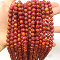 New Arrival Natural Golden Color Stone Red Beads Semi - Finished Diy Cross-Border Accessories Wholesale