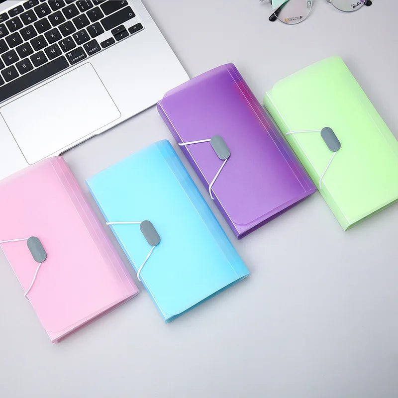 A6 Mini Accordion Bag Large-Capacity 13-Bin PP Material Thickened for Bills and Documents