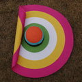 70cm Oversize Big Brim Foldable Stripped Pattern Paper Straw Hat Summer Beach Sun Hat