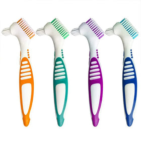 Hot Selling False Teeth Cleaning Denture Tooth Brush Dental Denture Tooth Brush Double Head Toothbrush