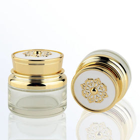 Arabic Cosmetic Jar 50g Golden Lid Empty Jars Skincare Bottle Jars Glass for Lotions and Creams