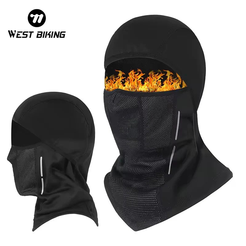 WEST BIKING Thickened Winter Cycling Fleece Full Face Mask Thermal Neck Hood  Biking Windproof for Ski Sports Motorcycle Scarf