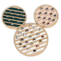 Round Storage Jewelry Ring Display Tray Holder Ring Stand Bamboo Wood Ring Display Tray