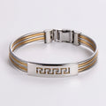 ORDRM Stainless Steel Twisted Cable Silver and Gold Men Bracelet