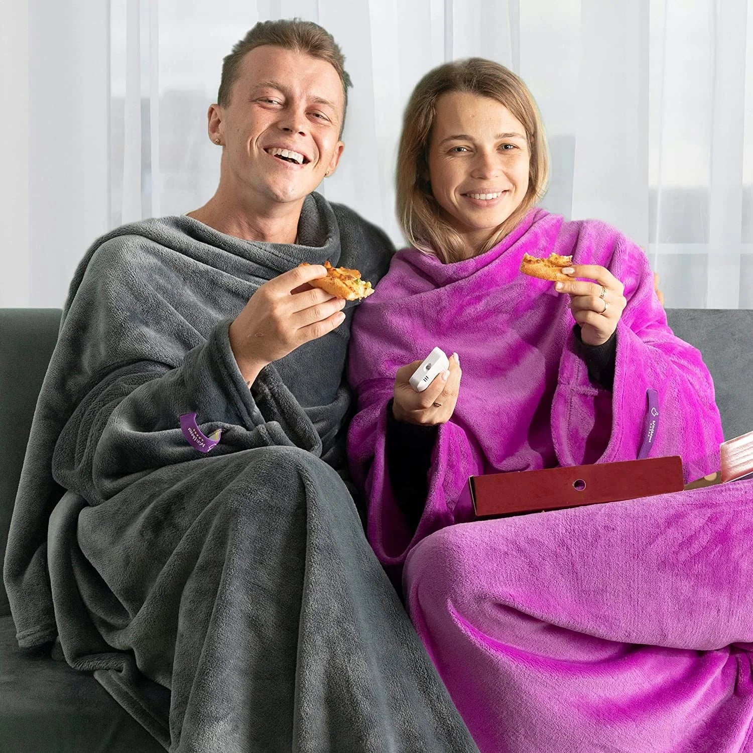 Cheap Price Sublimation TV Wearable Lazy Blanket with Sleeves Cozy Soft Flannel Fleece Blanket for Women and Men