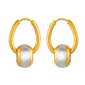 Stainless Steel Versatile Waterproof Jewelry 18k Gold Plated LOVE Two Tone Circle Pendant Earrings YF6113