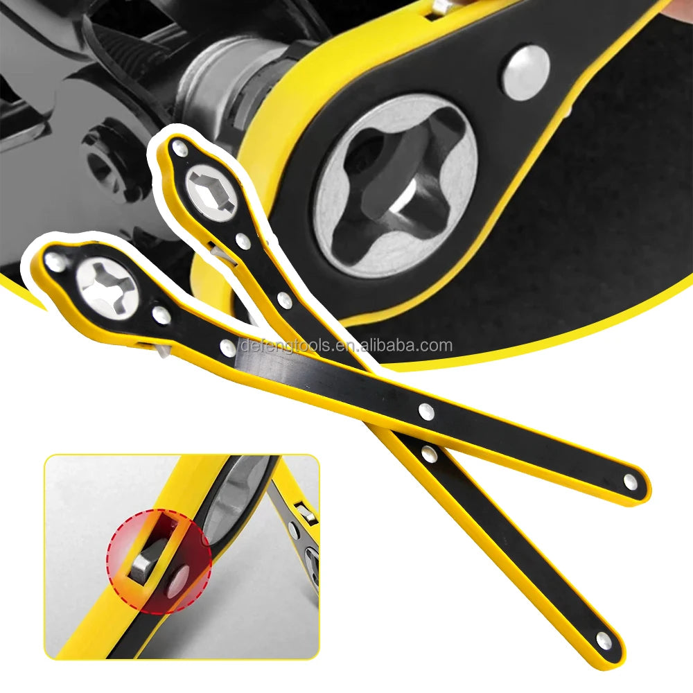 Universal Car Jack Ratchet Wrench Labor-Saving Scissor Jack Handle for Emergency Tire Change Dual-Purpose Jack Hand Tool