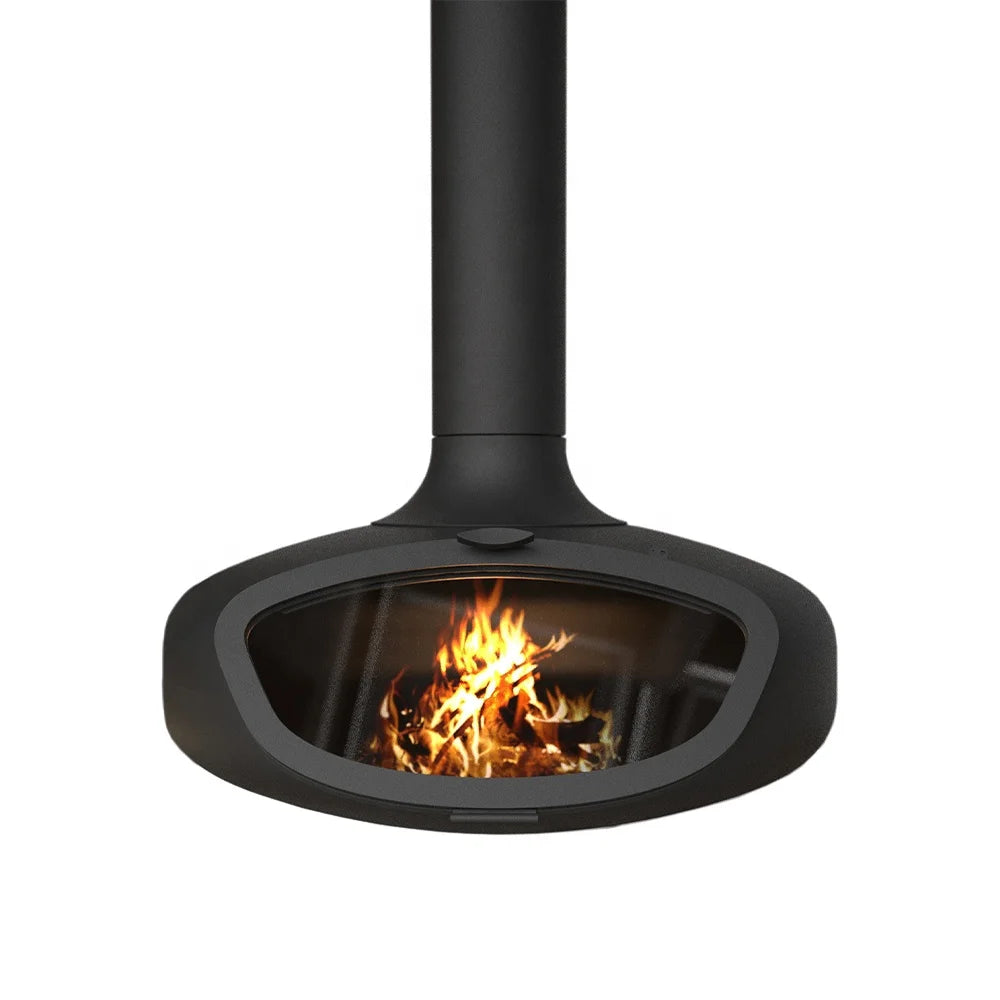 Freestanding Metal Wood-Burning Stove with 360 Rotation Glass Door Custom-Made Modern Design MegaBDM