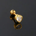 Piercing Stud Earrings for Women Fashion Simple Jewelry Love Heart Zircon Diamond Heart Earrings