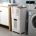 Xing You Double-Tiered Rolling Plastic Laundry Storage Basket New Design Bathroom Organizer & Rack for Home & Office Use