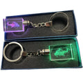 Custom Rechargeable LED Glass Crystal Aircraft Keyholder Creative Helicopter and Airplane Keychain Gift