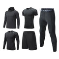 5 Piece Sportswear Athletic Coat Long Short Sleeve Tops Shorts Pants Gym Workout Running Riding Hiking Yoga Sets for Men