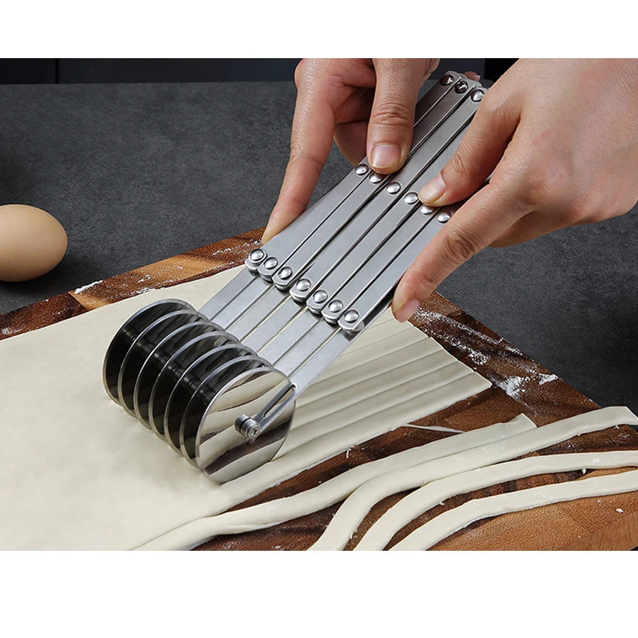 Wholesales 3/5/7 Wheel Stainless Steel Pizza Cutter Adjustable Dough Cutter Pasta Rocker Pizza Pastry Peeler Cake Roller Cutter