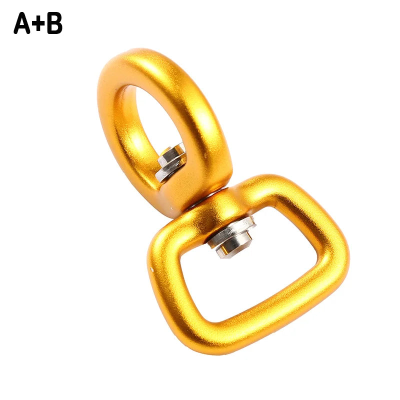4KN 360°Aluminum Swivel Carabiner Hook Double Round Eye Rings Hook for Dog Leash