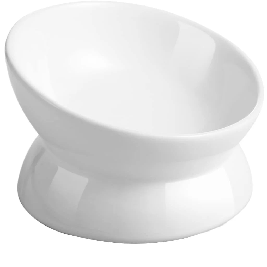 Factory Wholesale Price Customizable Elevated Tilted Cat Bowl Anti Vomitingfor Cats and Dogs Ceramic Raised Cat Food Bowl