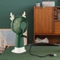 Handheld Plastic Table Fans Portable Usb Rechargeable Sports Mini Cartoon Fan With Phone Holder