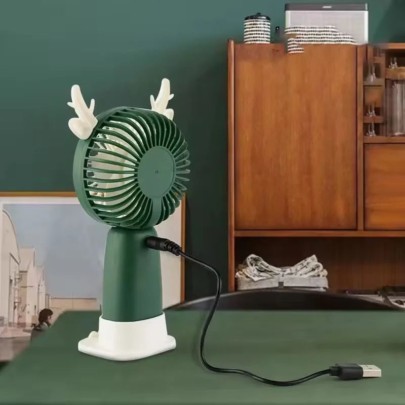 Handheld Plastic Table Fans Portable Usb Rechargeable Sports Mini Cartoon Fan With Phone Holder