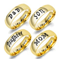 SC New Style Fashion Family Finger Rings Trendy Stainless Steel Rings Simple Luv Dad Mom Daughter Son Rings for Women Men