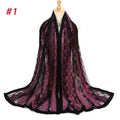Wholesale Custom Made Lace Flower Bear Polyester Hijab Scarf Muslim Hijab Hot Selling Scarf Polyester Hijab