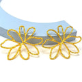 Kaimei 2025 Earring Fashion Simple Design Gold Color Metal Big Size Drop Earrings for Women Hollow Flower Stud Earrings Jewelry