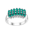 Abiding Bold Natural Green Agate Gemstone Stackable Ring 925 Sterling Silver Ring With Micro Pave Setting Well Polished Ring
