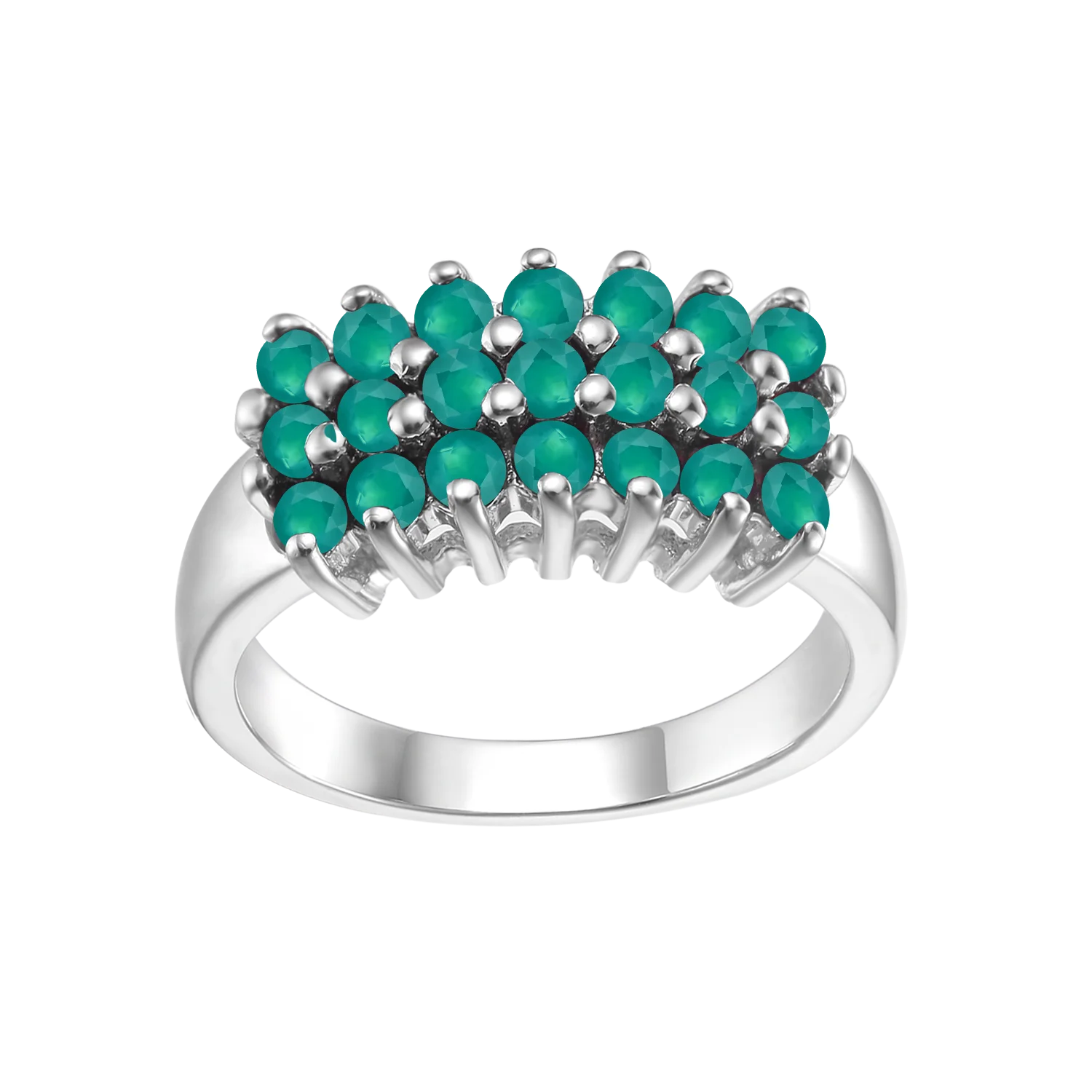 Abiding Bold Natural Green Agate Gemstone Stackable Ring 925 Sterling Silver Ring With Micro Pave Setting Well Polished Ring