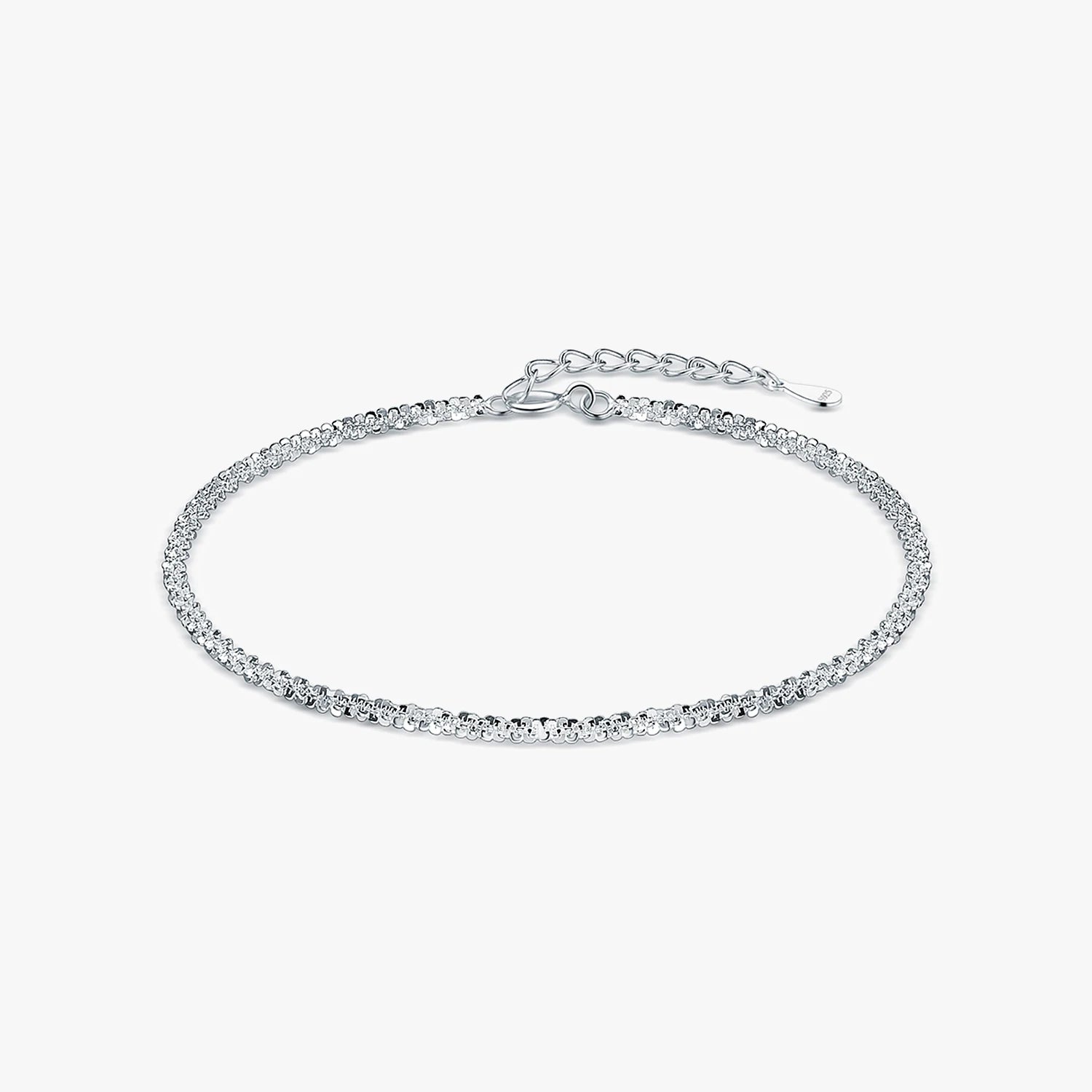 Real 925 Sterling Silver Fashion Shinning Geometric Starlight Chain Bracelet for Women Girls Party Fine Jewelry Accessories