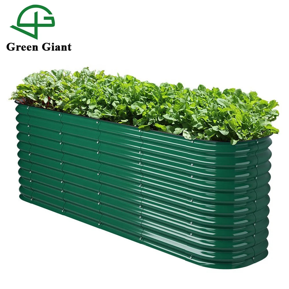 32' Tall 9N1Metal Modular Corrugated Raised Garden Bed Kit/Planter/Flower Pot
