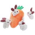 Best Premium 5-Pack Soft Pet Interactive and Movement Toys Orange and White Rabbit Carrot Squeaky Dog Plush Toy for Hide Seek