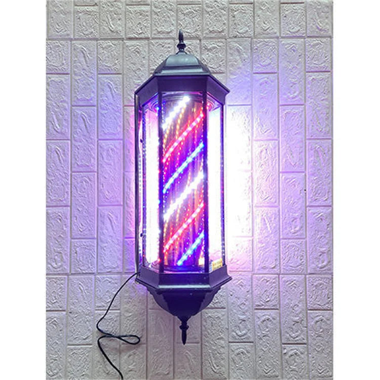 Kisen 2025 Luxury Barber Pole LED Light Outdoor Workshop Gold Salon Equipment Factory Direct Sale Cheap Price