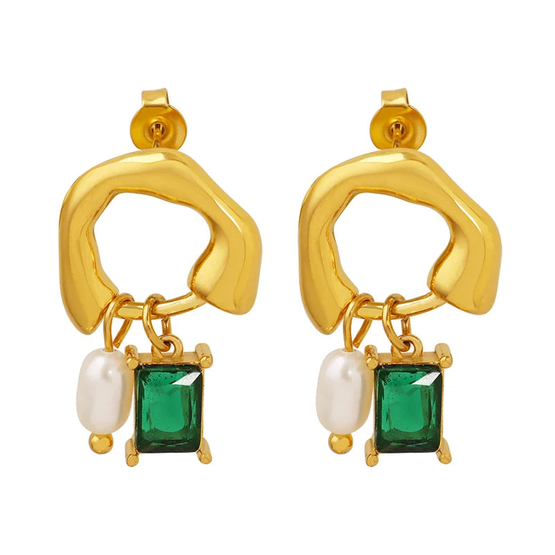 Fashion Factory Freshwater Pearl Earrings Glass Stone Crystal Tassel Earrings