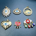 Wholesale Custom 18K Gold Plated Metal Alloy Zircon Evil Eye Pendants Charms for Women's Trendy DIY Jewelry Making MegaBDM