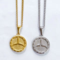 Dainty Whale Tail Animal Pendant Necklace PVD 18k Gold Stainless Steel Round Coin Pendant Good Lucky Dolphin Tail Necklace